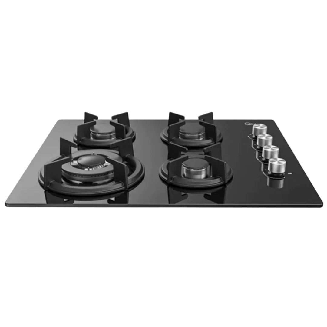 MIDEA BUILT IN HOB 60CM 4 GAS BURNERS BLACK GLASS